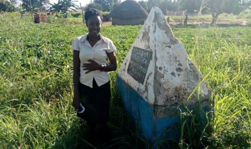 Martha during a visit at the Omukama Kabalega site of capture by the British Colonial Troops